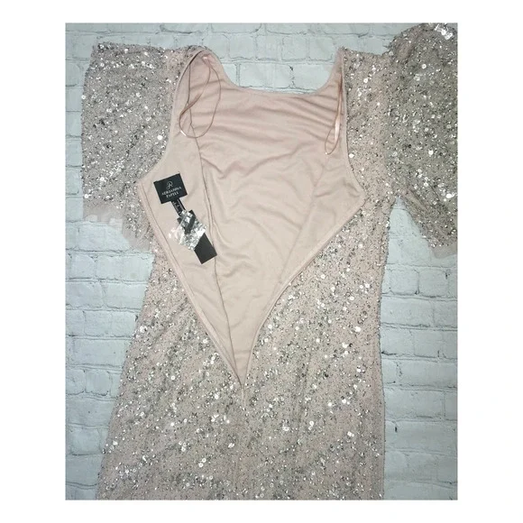 Adrianna Papell Women's Short-Sleeve All Over Sequin Gown, Size 6 - Picture 4 of 7